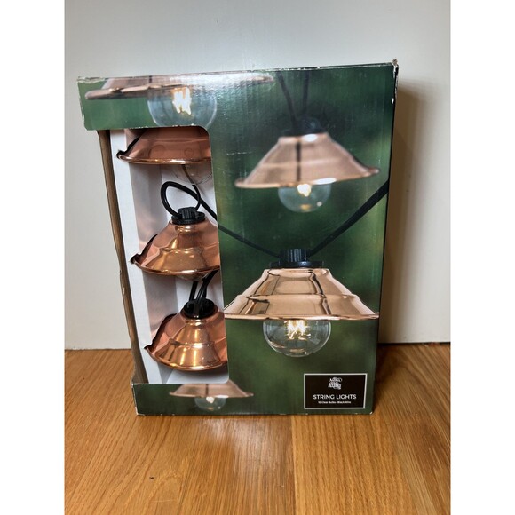 Ashland Addison String Lights 10 Clear Bulbs Copper Finish Outdoor Patio Decor - Picture 1 of 2